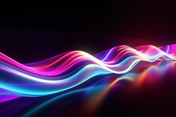 Fototapeta premium abstract futuristic background with pink blue glowing neon moving high speed wave lines and bokeh lights. Data transfer concept Fantastic wallpaper