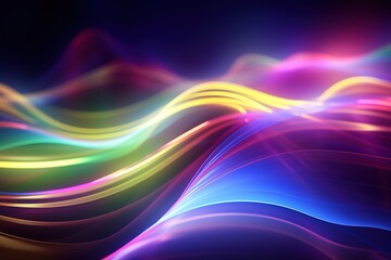 Obraz premium abstract futuristic background with pink blue glowing neon moving high speed wave lines and bokeh lights. Data transfer concept Fantastic wallpaper