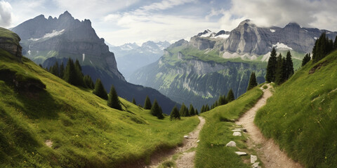 Fototapeta premium Switzerland landscape in summer / spring 
