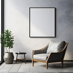 Subdued and Stylish Gallery Ambiance Frame Mockup, generative, ai