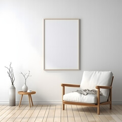 Neutral and Minimal Frame Setting Frame Mockup, generative, ai
