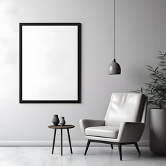 Minimalist Interior with Sophisticated Frame Frame Mockup, generative, ai