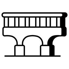 Editable design icon of bridge