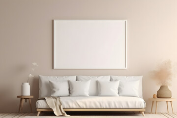 Clean and Inviting Art Presentation Picture Frame Mockup, generative, ai