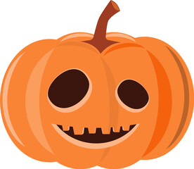 Halloween pumpkin . Jack o'lantern . Flat design . PNG .
