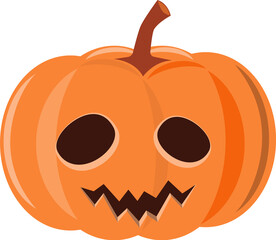 Halloween pumpkin . Jack o'lantern . Flat design . PNG .