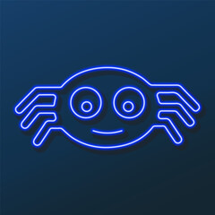 spider neon sign, modern glowing banner design, colorful modern design trends on black background. Vector illustration.