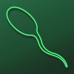 sperm neon sign, modern glowing banner design, colorful modern design trends on black background. Vector illustration.