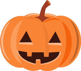 Halloween pumpkin . Jack o'lantern . Flat design . PNG .