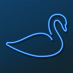 swan neon sign, modern glowing banner design, colorful modern design trends on black background. Vector illustration.