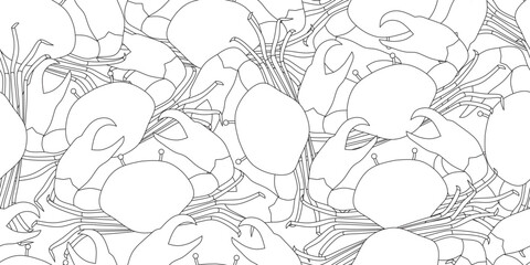 outline abstract crab seamless pattern © Sutana