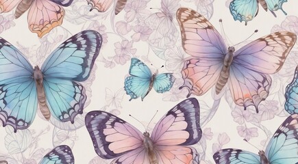 seamless pattern with butterflies, abstract background of butterflies
