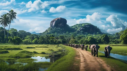 Foto op Aluminium Sri Lanka: A land of ancient ruins, lush tea plantations, and exotic wildlife, offering a diverse and culturally rich experience © siripimon2525