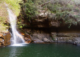 waterfall in the mountains