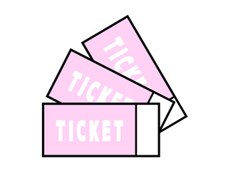 シンプルなチケット3枚　ピンク