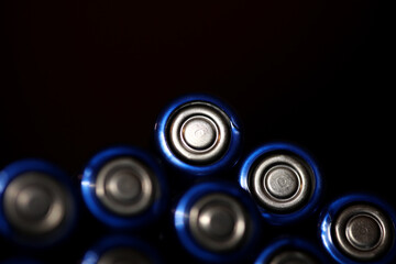 Alkaline rechargeable batteries AA macro view high quality big size prints wall posters for modules...