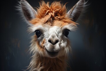 Close-Up Llama Portrait, Generative Ai