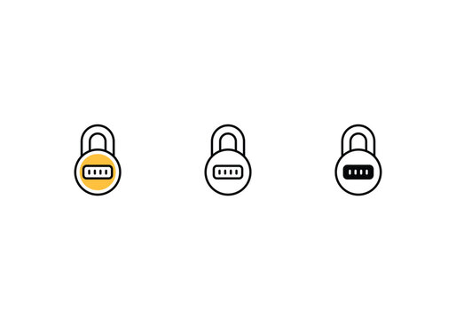 Smart Lock icons set vector stock illustration.