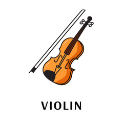 Fototapeta na wymiar Violin. Music, violinist. Musical instrument. Vector illustration EPS10