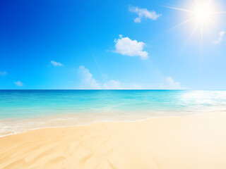 Obraz premium beach with sky and clouds background