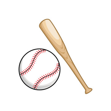 ball and bat vector illustration. baseball icon, sign and symbol