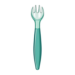 kid toddler fork cartoon. baby table, food dinner, lunch nutrition kid toddler fork sign. isolated symbol vector illustration