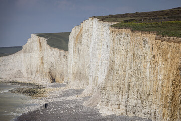 White cliffs and beach at Birling Gap, East Sussex, England