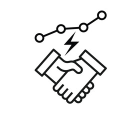 International energy agreement icon. Handshake icon.
