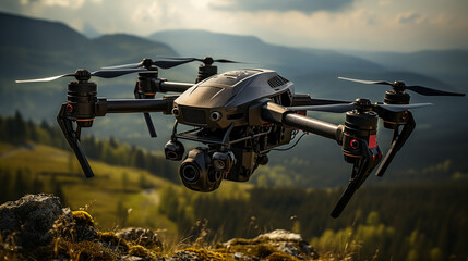 Fototapeta premium Drone in the sky. Generative AI