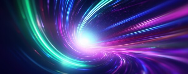 Obraz premium abstract futuristic background with pink blue glowing neon moving high speed wave lines and bokeh lights. Data transfer concept Fantastic wallpaper