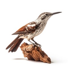 Fototapeta premium Brown creeper bird isolated on white. Generative AI