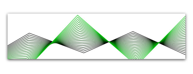 Web banner with geometric lines. Abstract background with place for text. Banner with green and black pattern. Vector illustration