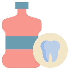 mouthwash teeth tooth healthcare dental clean flat style