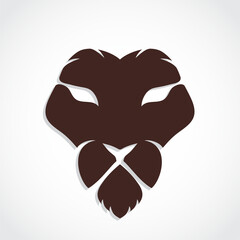 lion face simple logo design