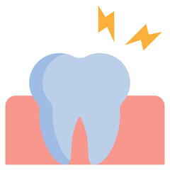 teethache teeth dentist dental stomatology gum flat style