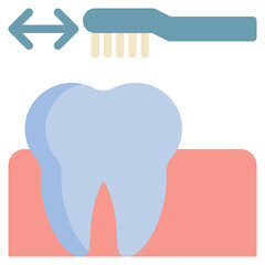 toothbrush teeth dental dentist gum healthcare flat style