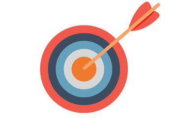 Target with a red arrow shot directly into the center of its bullseye