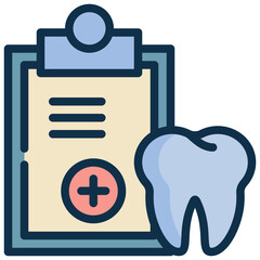 report board teeth tooth dental dentist healthcare filled outline