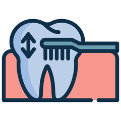 teeth tooth brush healthcare dental filled outline