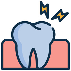 teethache teeth dentist dental stomatology gum filled outline