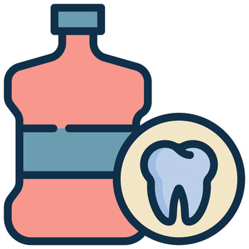 recommend clip art: mouthwash teeth tooth healthcare dental clean filled outline
