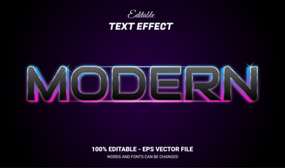 Modern neon editable text effect