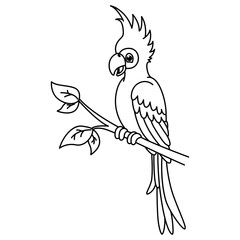 Awesome funny cockatoo parrot cartoon