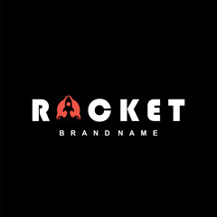 Rocket logo with Rocket icon in the letter O