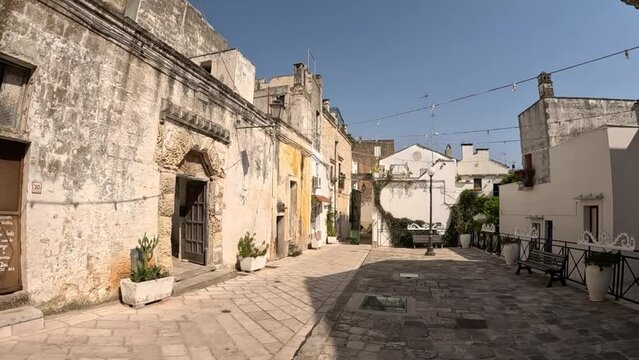 The small square of Ruffano, an old village in the province of Lecce, Italy.