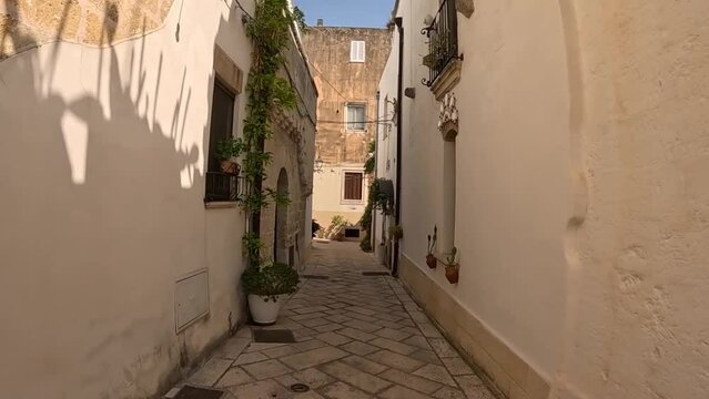 A characteristic street of Ruffano, an old village in the province of Lecce, Italy.