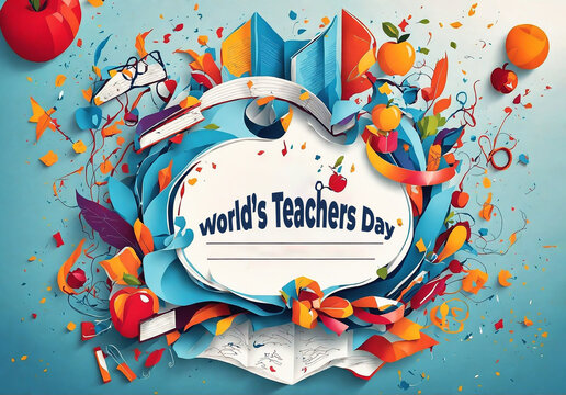 Illustration of a Teacher. Concept Image for International Teacher's Day.