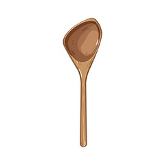 wood wooden spoon cartoon. brown cooking, kitchen tool, food organic wood wooden spoon sign. isolated symbol vector illustration