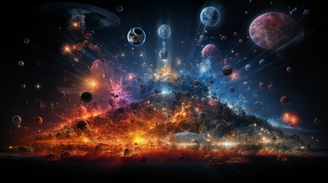 Big Bang theory and universe formation concept