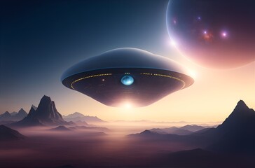 Fototapeta na wymiar Flying UFO